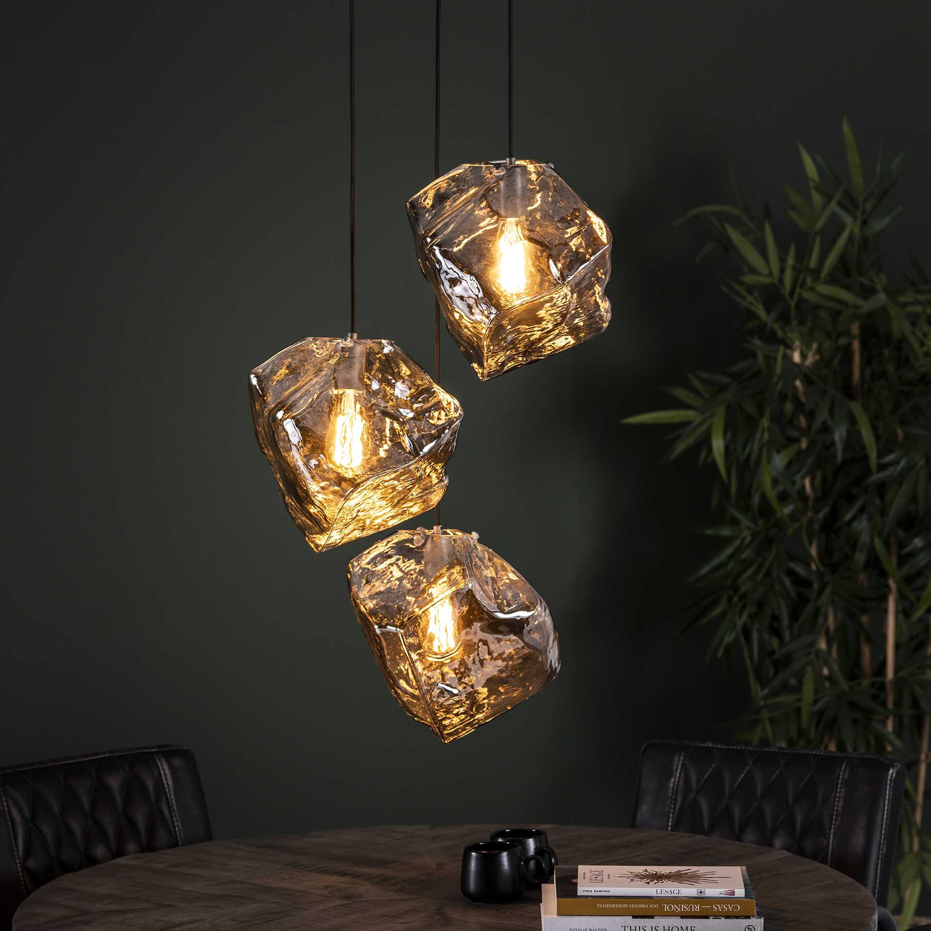 Hanglamp Rock 3-lamps - Chromed