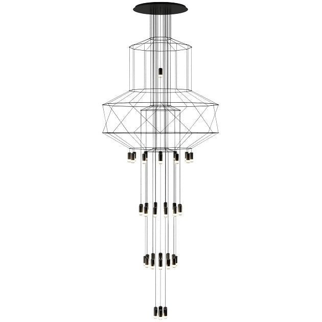 Vibia - Wireflow Chandelier 0375 hanglamp Zwart