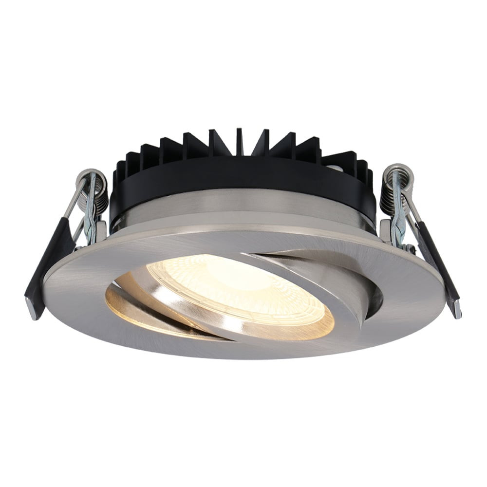 HOFTRONIC™ Dimbare LED inbouwspot Rome - RVS - 6 Watt - Kantelbaar - 2700K warm wit - IP44 - Geringe inbouwdiepte