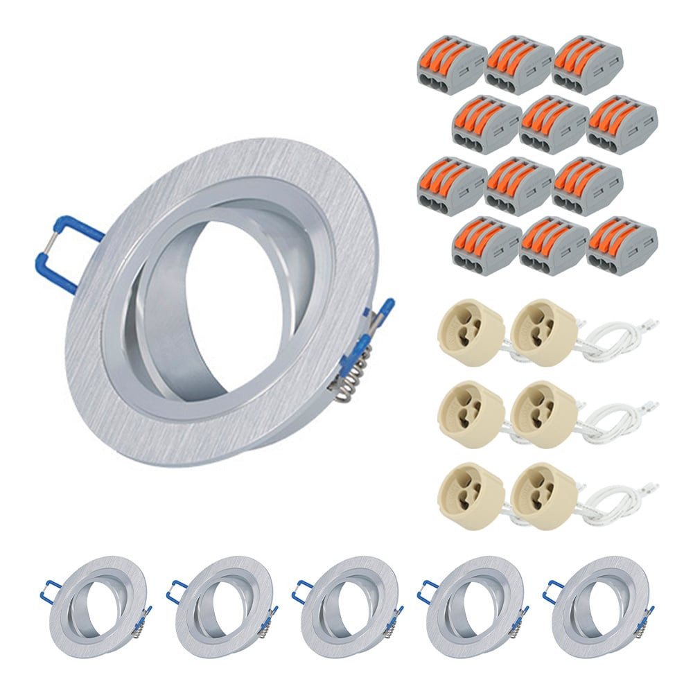 HOFTRONIC™ Set van 6 Kobi GU10 Inbouwspot armaturen IP20 Kantelbaar aluminium