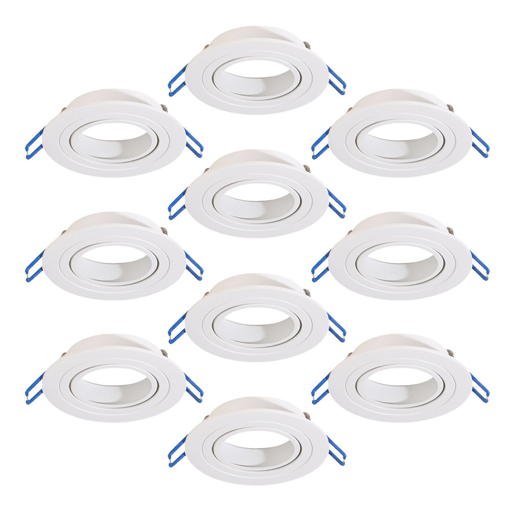 V-TAC Set van 10 Babylon GU10 Inbouwspot armaturen IP20 Kantelbaar wit