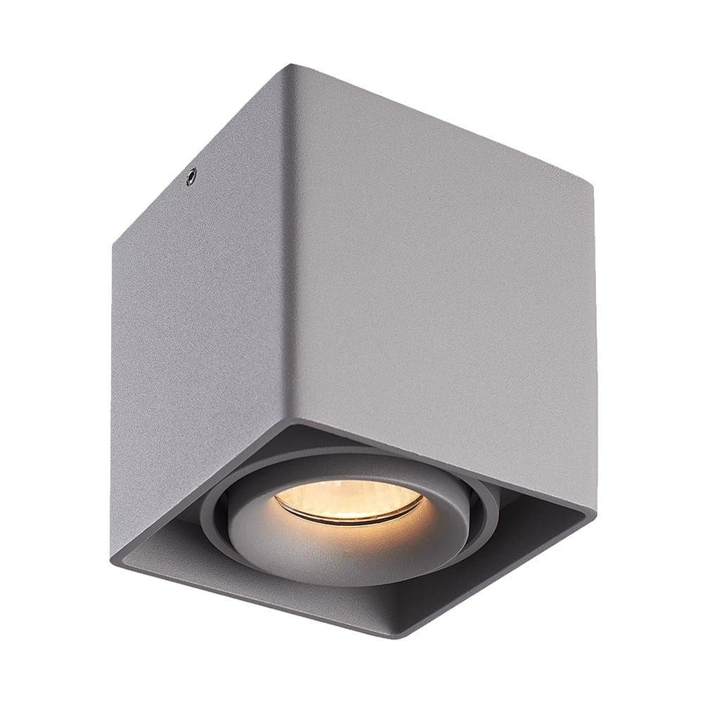 Hofronic Dimbare LED opbouw plafondspot Esto Grijs incl. GU10 spot 5W 2700K IP20 kantelbaar