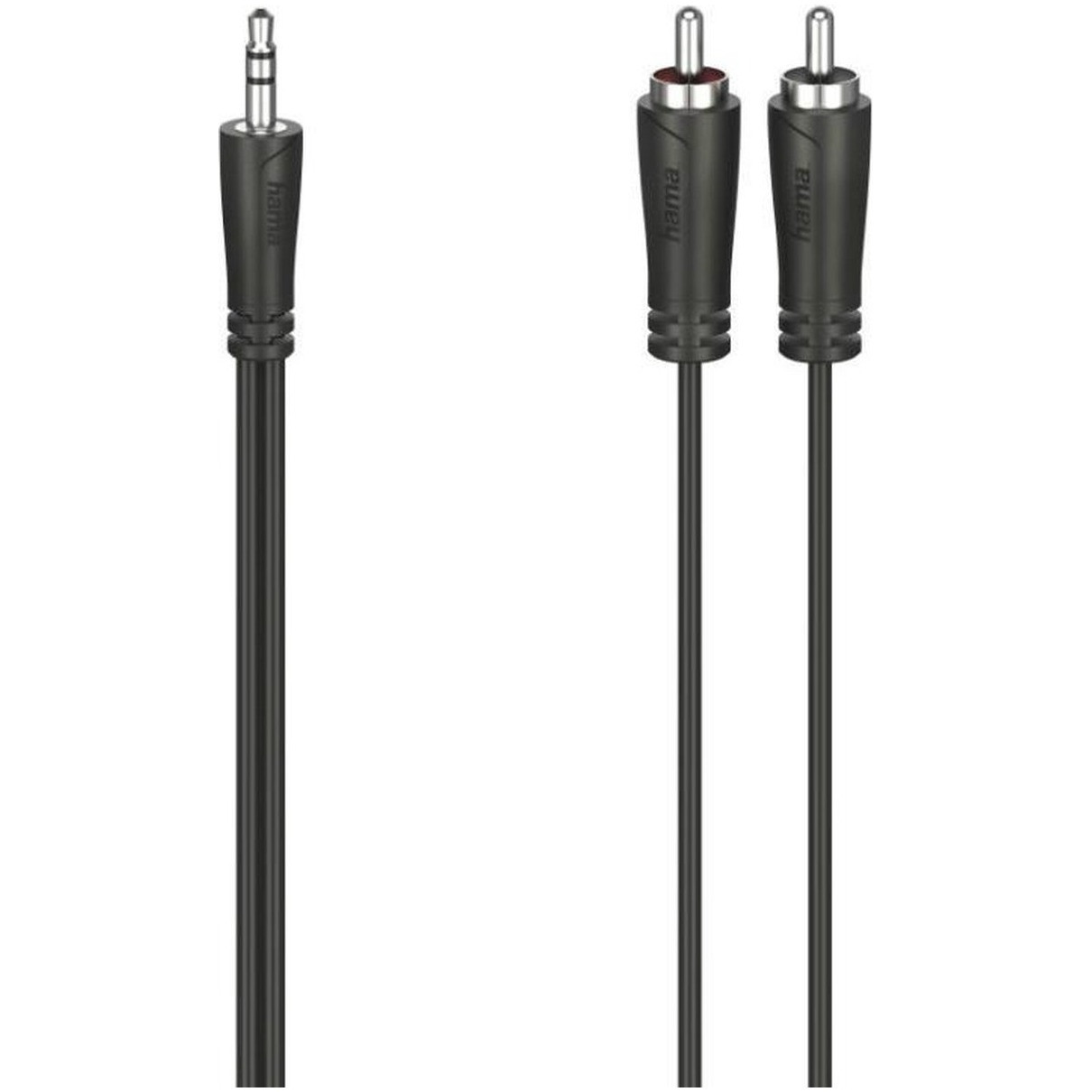 Hama AUDIOKABEL, 3,5-MM-JACK-STEKKER - 2 CINCH-STEKKER, STEREO, 1,5 M Audio kabel Zwart