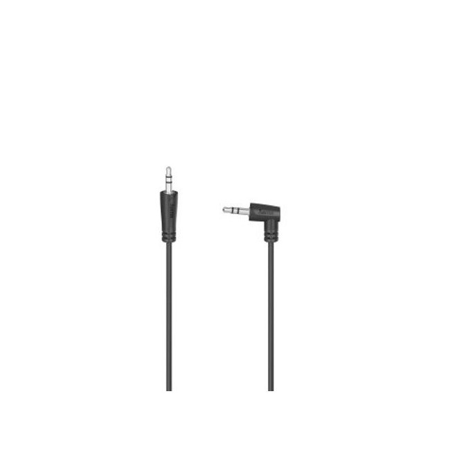 Hama Audiokabel, 3,5mm jack 90 graden - 3,5mm jack, stereo, 1,5 m Mini jack kabel Zwart