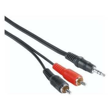 Hama Audiokabel, 3,5-mm-jack-stekker - 2 cinch-stekker, 2 m per 25 stuks Audio kabel Zwart