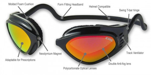 Clic Sportbril goggle small Paars/spiegelglazen