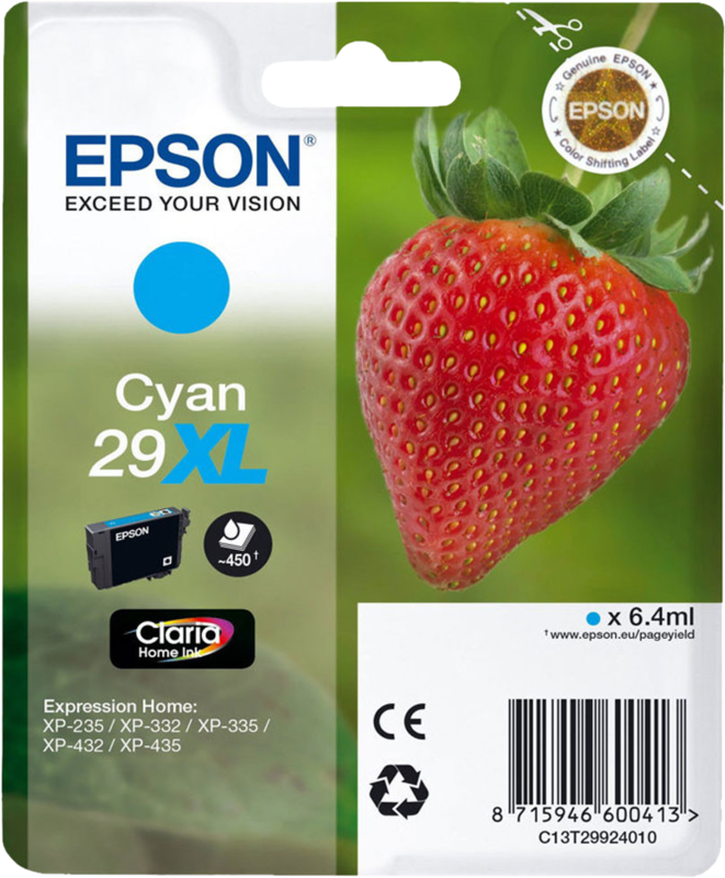 Epson 29XL Cartridge Cyaan