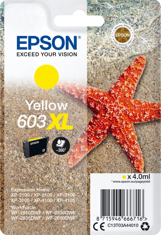 Epson 603XL Cartridge Geel