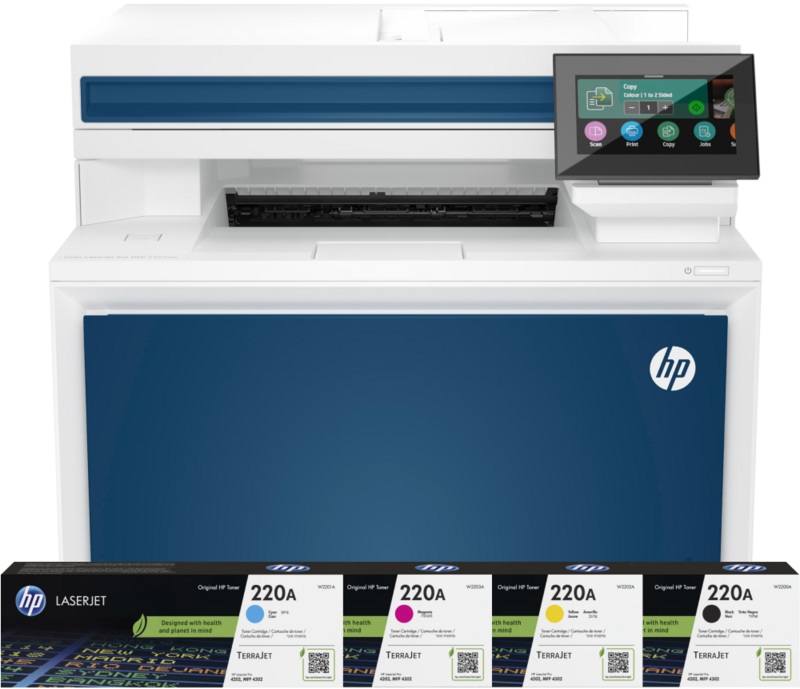 HP Color LaserJet Pro MFP 4302dw + 1 extra set toners
