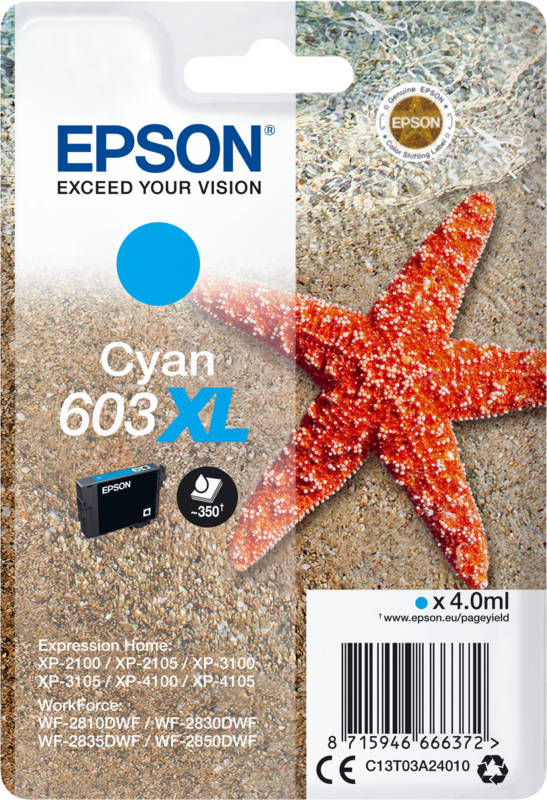 Epson 603XL Cartridge Cyaan