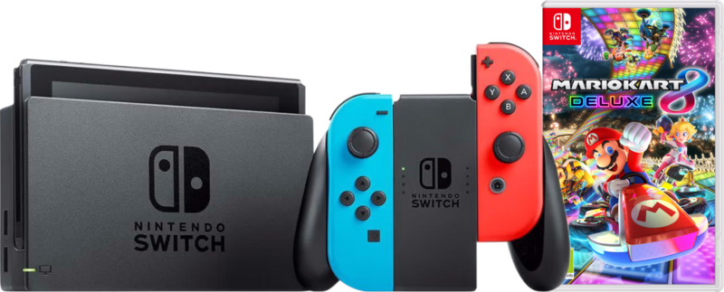 Nintendo Switch Rood/Blauw + Mario Kart 8 Deluxe