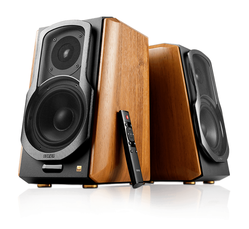 Edifier: S1000MKII Actieve Boekenplank Speakers 2 stuks - Zwart/Bruin