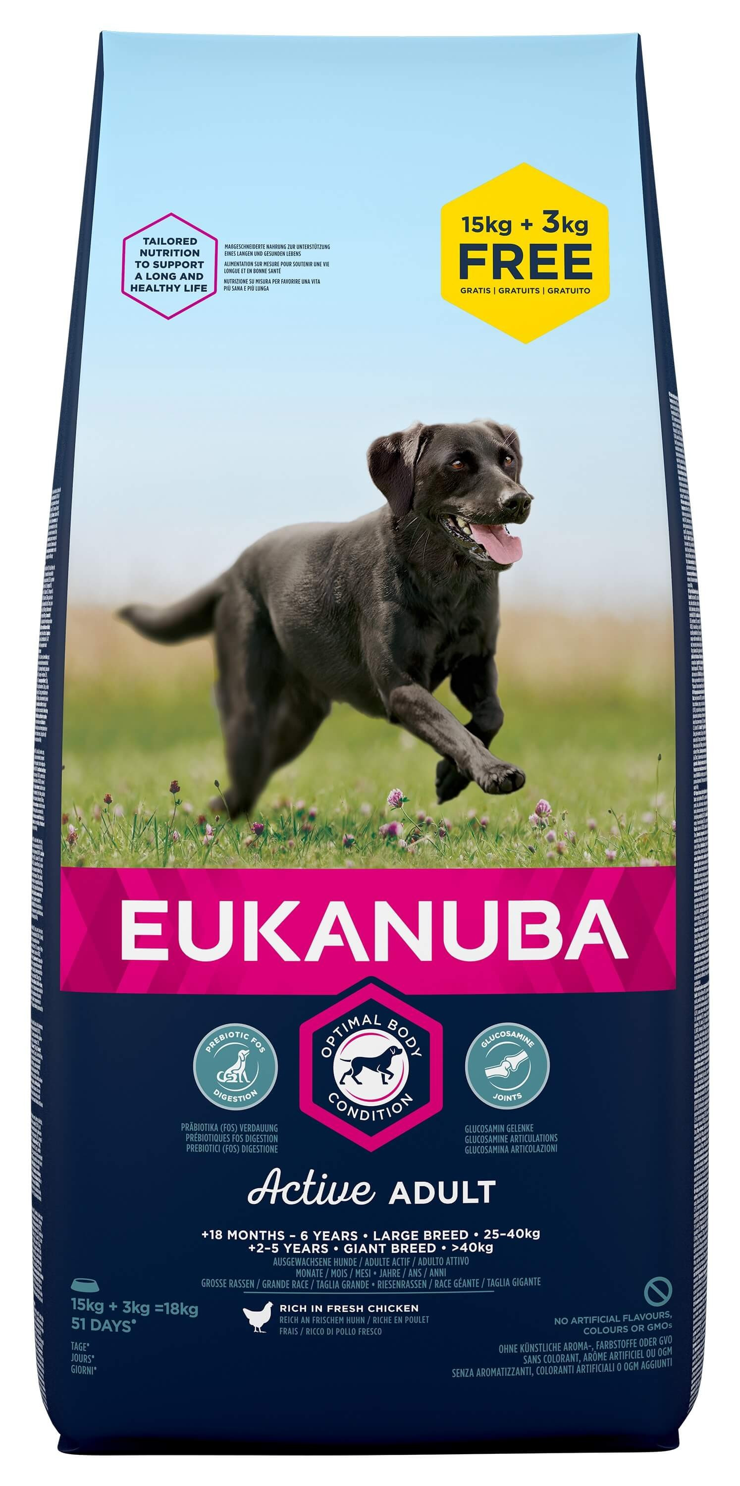 Eukanuba Adult Large Breed kip hondenvoer 15 + 3 kg