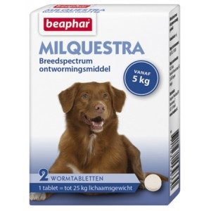 Beaphar Milquestra Ontwormingsmiddel hond (5-50 kg) 4 tabletten