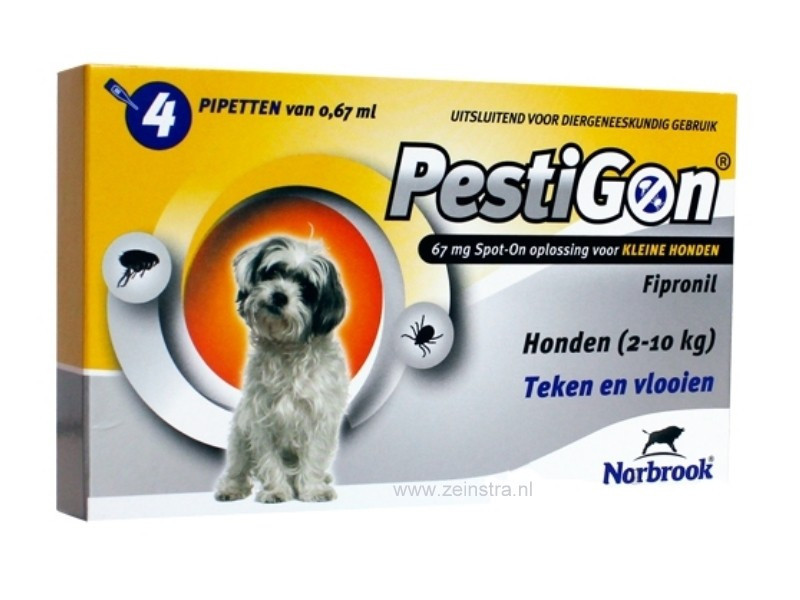 Pestigon Spot-On voor honden van 2 tot 10 kg 4 pipetten