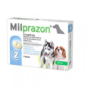 Milprazon Ontwormingsmiddel hond en puppy (0,5 - 5 kg) 2 x 4 tabletten