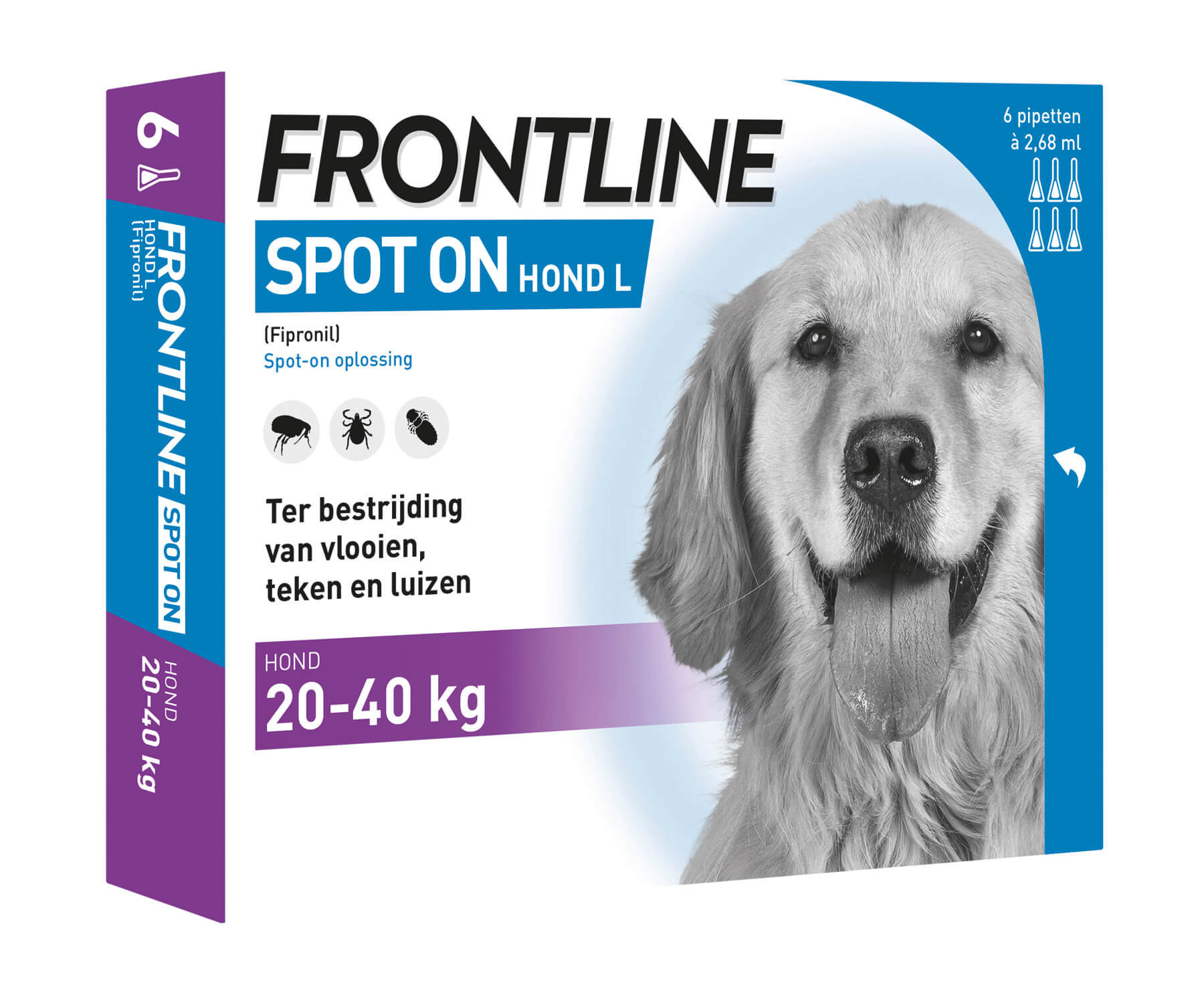 Frontline Spot-on hond L / 20-40 kg 3 x 6 pipetten