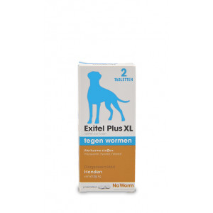 No Worm Exitel Plus XL voor honden vanaf 17,5 kg 4 tabletten