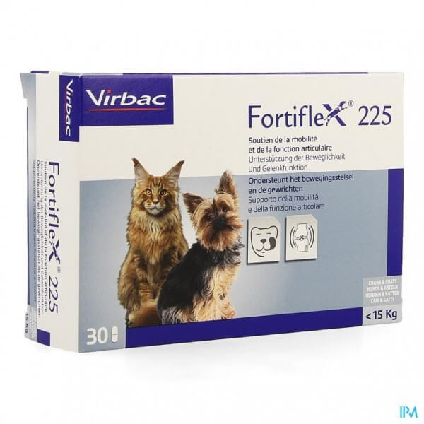 Virbac Fortiflex 225 - hond en kat tot 15 kg 30 tabletten