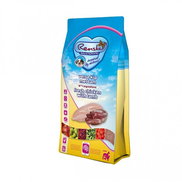 Renske Super Premium Puppy kip met lam hondenvoer 2 x 2 kg