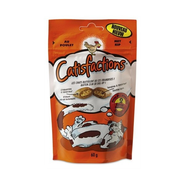 Catisfactions met kip kattensnoep 12 x 60 g