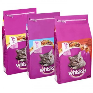 Whiskas Combipack Adult 1+ kattenvoer 2 stuks: tonijn 3,8 kg + kip 3,8 kg