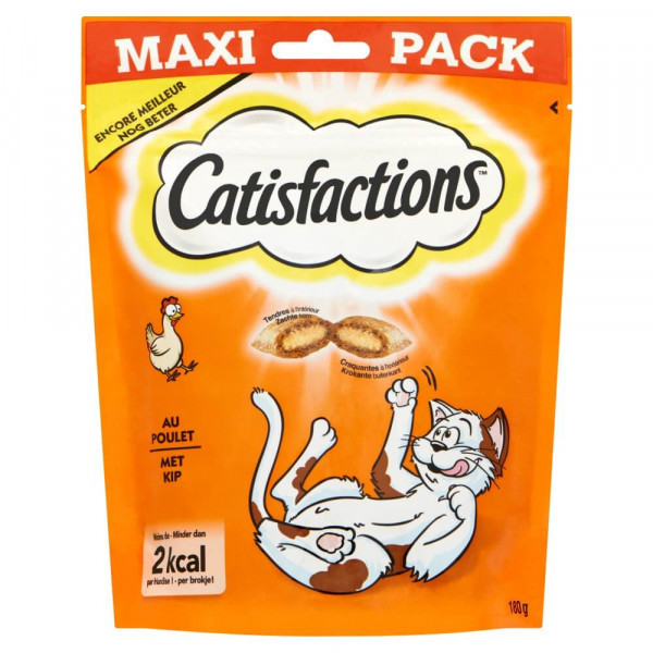 Catisfactions met kip kattensnack maxi pack 2 x 180 g