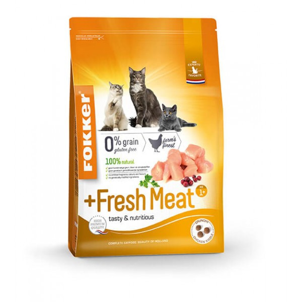 Fokker +Fresh Meat kattenvoer 2 x 7 kg