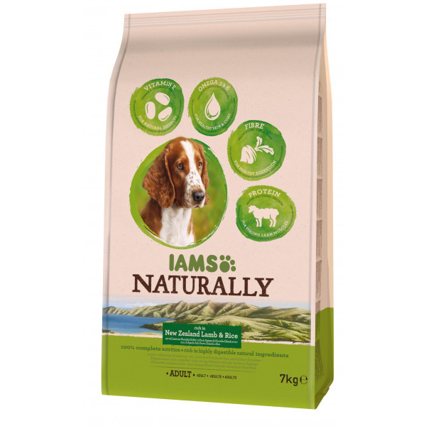 Iams Naturally Adult met lam & rijst hondenvoer 2 x 2,7 kg