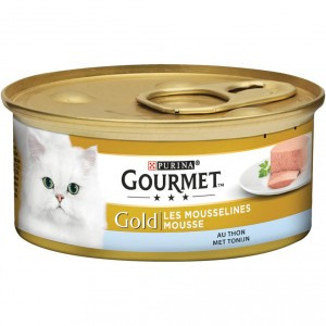 Gourmet Gold Mousse met tonijn kattenvoer (blik 85 g) 2 trays (48 x 85 g)