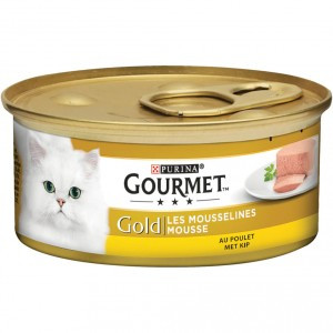 Gourmet Gold Mousse met kip kattenvoer (blik 85 g) 1 tray (24 x 85 g)