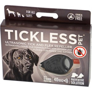 TickLess vlooien- en teken preventie voor honden en katten Zwart