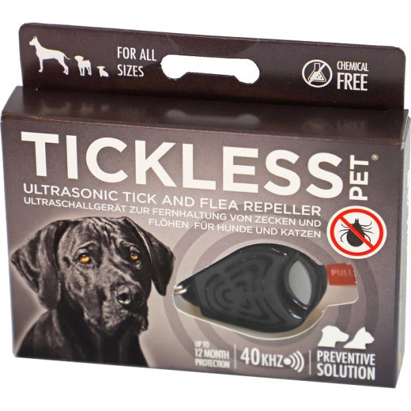 TickLess vlooien- en teken preventie voor honden en katten Zwart