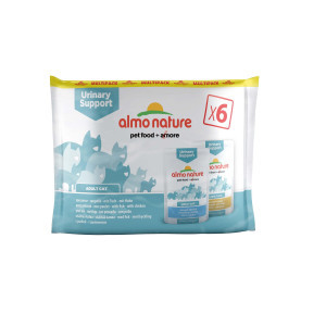 Almo Nature Urinary Help multipack met vis en kip natvoer kat (70 g) 4 x (6 x 70 g)