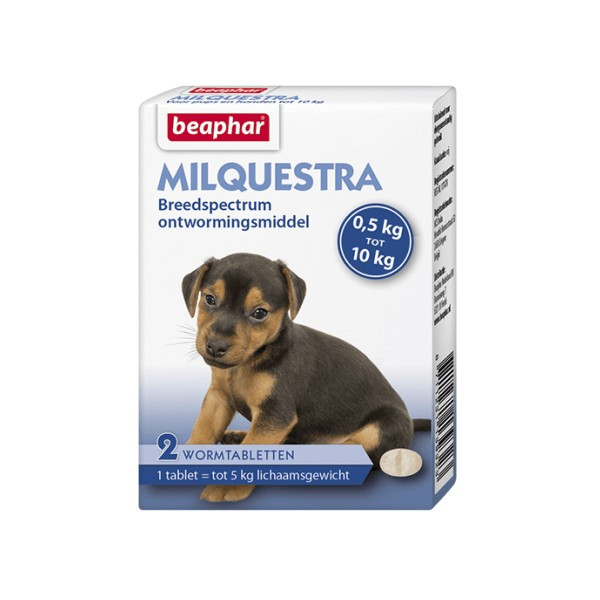 Beaphar Milquestra Ontwormingsmiddel kleine hond en puppy 4 tabletten