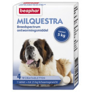 Beaphar Milquestra Ontwormingsmiddel hond (5-75 kg) 4 tabletten