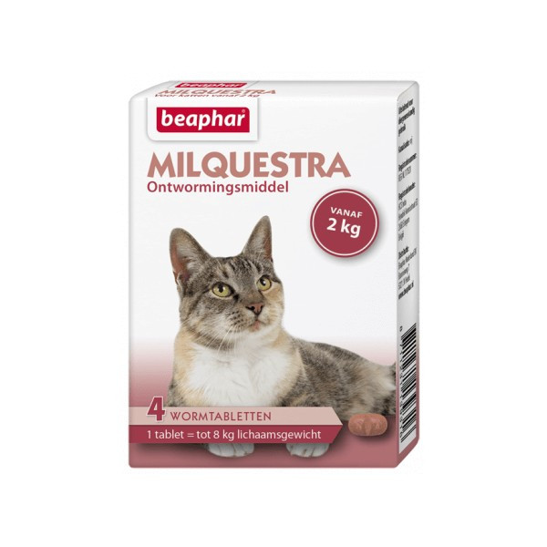 Beaphar Milquestra Ontwormingsmiddel voor de kat (tabletten) 12 tabletten