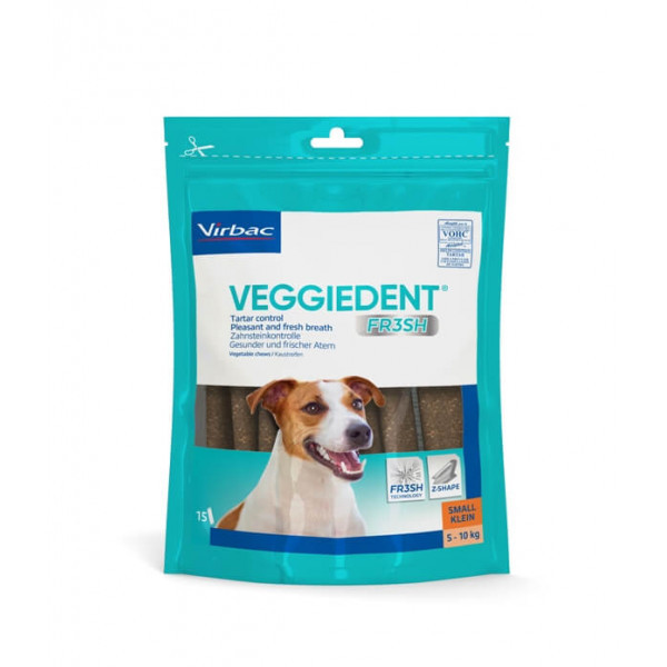 Virbac VeggieDent kauwstrips hond S 5-10 kg (15 st.) 3 verpakkingen