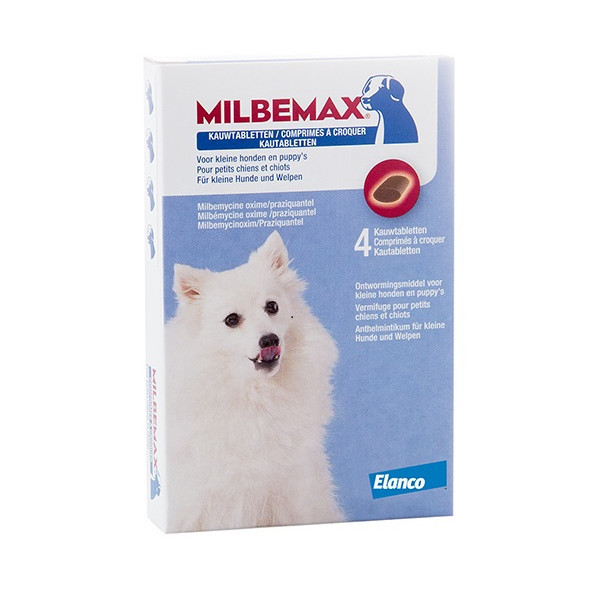 Milbemax kauwtabletten kleine honden en puppies 8 tabletten