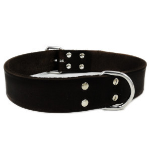 Leren Halsband Zwart 60 cm x 30 mm