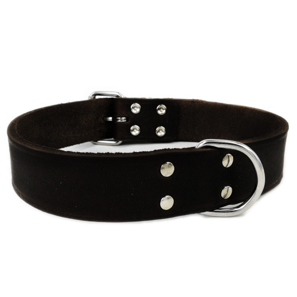 Leren Halsband Zwart 70 cm x 40 mm