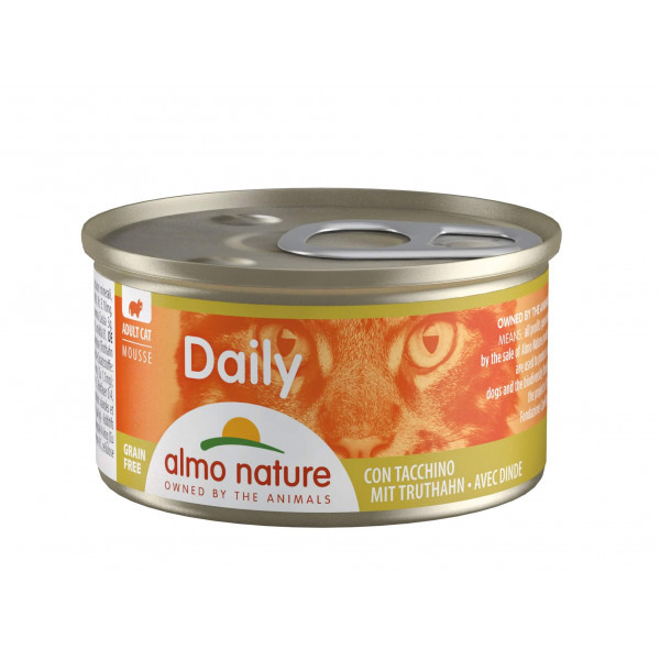 Almo Nature Daily Mousse met kalkoen natvoer kat (85 g) 24 x 85 g