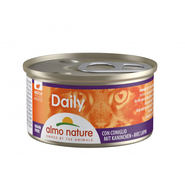 Almo Nature Daily Mousse met konijn natvoer kat (85 g) 48 x 85 g