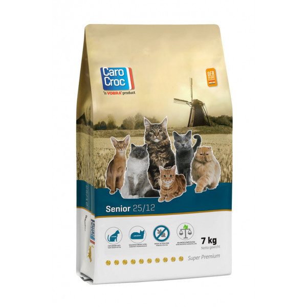 Carocroc 25/12 Senior kattenvoer 2 x 2 kg