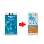 No Worm Exitel Plus XL voor honden vanaf 17,5 kg 4 tabletten