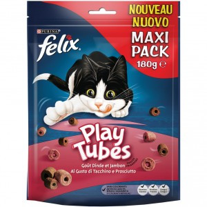 Felix Play Tubes kalkoen- en hamsmaak kattensnoep 180g 5 x 180 g