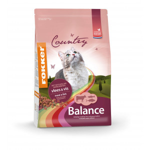 Fokker Country Balance met vlees en vis kattenvoer 2 x 2,5 kg