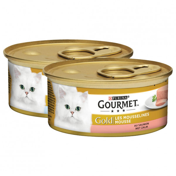 Gourmet Gold Mousse met zalm + tonijn combipack kattenvoer 48 x 85 g