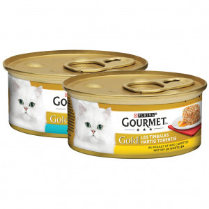 Gourmet Gold Hartig Torentje combipack met kip-wortel, tonijn natvoer kat (85 g) 48 x 85 g