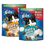 Felix Party Mix Original + Seaside kattensnoep (2x200g) 4 x 200 g